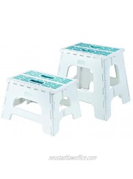 Black & Decker Set of 2 Step Stool Small 9" High and Large 16" High White Blue
