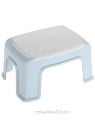 Plastic Stools Step Stool PP Plastic Seat Stools for Home Office Living Room Multifunctional Step Stool with Anti-Slip Pad Strong Bearing for Adults Light Blue