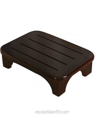 URFORESTIC Solid Wood Bed Step Stool Super Large  Bedside Steps for High Beds Solid Wood Super Sturdy Hold Up to 500 LBS Brown Finish