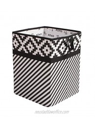 Bacati Love Diamonds Stripes Kids Storage Hamper 14 x 14 x 19 inches Black