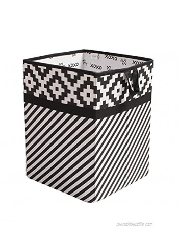 Bacati Love Diamonds Stripes Kids Storage Hamper 14 x 14 x 19 inches Black