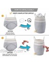 Infibay Large Hampers for Laundry with Extended Cotton Handles Woven Laundry Basket for Storage Clothes and Toys 25.6" Tall Laundry Hamper for Bathroom or BedroomWhite & Grey