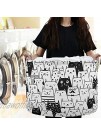 visesunny Collapsible Large Capacity Basket Funny Black And White Cat Animal Clothes Toy Storage Hamper with Durable Cotton Handles Home Organizer Solution for Bathroom Bedroom Nursery Laundry,Clos
