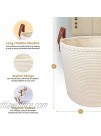 XXL Premium Blanket Storage Baskets 18"x16"-Big Basket for Blankets Living Room – White Large Woven Basket-Rope Baskets for Storage-Large Blanket Basket Living Room Large Baskets for Blankets