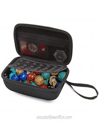 CASEMATIX Travel Case Compatible with Bakugan Figures BakuCores and Trading Cards Hard Shell Case with Padded Divider and Wrist Strap Compatible with Collectible Battle Figures Black