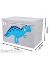 CLCROBD Foldable Large Kids Toy Chest with Flip-Top Lid Collapsible Fabric Animal Toy Storage Organizer Bin Box Basket Trunk for Toddler Children and Baby Nursery Dinosaur
