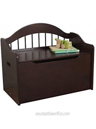 KidKraft Limited Edition Wooden Toy Box and Bench with Handles and Safety Hinges Espresso Gift for Ages 3+