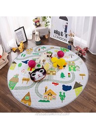 Winthome Baby Kids Play Mat Foldable Soft and Washable Toys Storage Organizer Children Play Rugs with 59 inches Large DiameterHouse