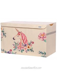 Yosayd Unicorn Toy Chest and Storage Large Cute and Functional Toy Box Storage Cube with Handles