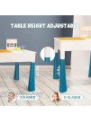 7 in 1 Activity Table Kids Desk and Chair Set Includes 144 Pieces Large Building Blocks for Kids Age 3+