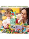 7 in 1 Activity Table Kids Desk and Chair Set Includes 144 Pieces Large Building Blocks for Kids Age 3+