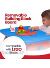 Delta Children 4 Seat Activity Picnic Table with Umbrella and Lego Compatible Tabletop Mickey Mouse