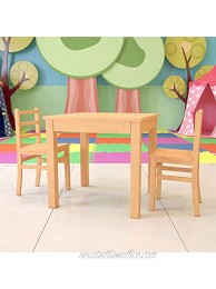 Flash Furniture Kids Natural Solid Wood Table and Chair Set for Classroom Playroom Kitchen