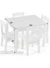 Humble Crew White Kids Wood Table & 4 Chair Set Primary