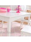 KidKraft Nantucket Wooden Table with Bench and 2 Chairs Children's Furniture White Gift for Ages 3-8