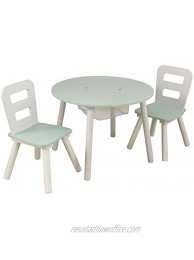 KidKraft Round Storage Table & 2 Chair Set Mint Gift for Ages 3-6