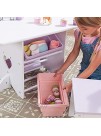 KidKraft Wooden Heart Table & Chair Set with 4 Storage Bins Children's Furniture – Pink Purple & White Gift for Ages 3-8