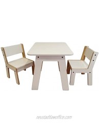 Learning Table and Chair Set – Kid’s Desk with 2 Wooden Chairs – Sustainable design Play Table for Kids Ages 1 and Up – Easy to Assemble – Rounded Edges and Certified Non-Toxic Varnish