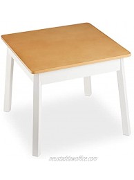 Melissa & Doug Wooden Square Table – Kids Furniture for Playroom Natural White