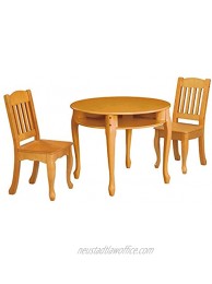 Teamson Kids Windsor Round Table & Set of 2 Chairs Honey