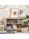 ECR4Kids ELR-0450 Birch 2 Shelf Storage Cabinet with Back Wood Book Shelf Organizer Toy Storage for Kids Natural