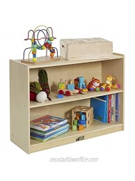 ECR4Kids ELR-0450 Birch 2 Shelf Storage Cabinet with Back Wood Book Shelf Organizer Toy Storage for Kids Natural