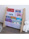 Humble Crew Natural White Kids Book Rack Storage Bookshelf with Deep Sleeves Universal