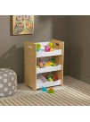 KidKraft Wooden Angled Bin Unit with Five Compartments and Side Handles Natural & White Gift for Ages 3+