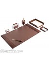 Dacasso Classic Leather Desk Set 7pcs Chocolate Brown