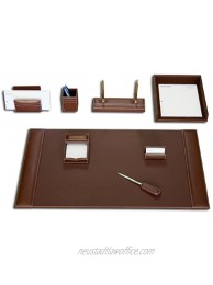 Dacasso Rustic Brown Leather Desk Set 8-Piece D3212