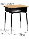Flash Furniture Student Desk with Open Front Metal Book Box