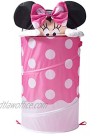 Idea Nuova Disney Minnie Mouse 3 Piece Collapsible Storage Set with Collapsible Ottoman Bin and Figural Dome Pop Up Hamper Pink