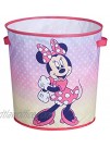 Idea Nuova Disney Minnie Mouse 3 Piece Collapsible Storage Set with Collapsible Ottoman Bin and Figural Dome Pop Up Hamper Pink