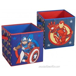Idea Nuova Marvel Avengers Captain America and Ironman 2 Folding Storage 11.5" Cubes with LED Lights