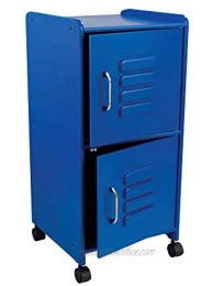KidKraft Painted Wood Medium Storage Locker on Wheels with Two Compartments Blue Gift for Ages 3+