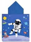 Astronaut Hooded Bath Towel for Boys Girls Toddlers Bath Towels Rocket and Stars Hooded Poncho Towels for Kids Super Soft and Absorbent Hooded Bath Towels for Toddlers Pool Beach Bath Swim