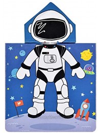 Astronaut Hooded Bath Towel for Boys Girls Toddlers Bath Towels Rocket and Stars Hooded Poncho Towels for Kids Super Soft and Absorbent Hooded Bath Towels for Toddlers Pool Beach Bath Swim