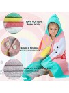 Athaelay Premium Cotton Hooded Towel for Kids | Rainbow Design | Ultra Soft and Extra Large 50"x30" | Bath Towel with Hood for Age 3 to 8 Girls