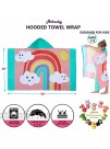 Athaelay Premium Cotton Hooded Towel for Kids | Rainbow Design | Ultra Soft and Extra Large 50"x30" | Bath Towel with Hood for Age 3 to 8 Girls
