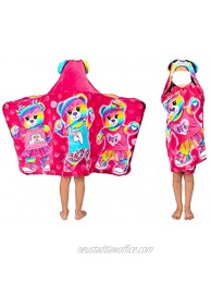 Build-A-Bear Kids Bath and Beach Hooded Towel Wrap 100% Cotton Pink 24 in x 50 in 61 cm x 127 cm
