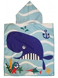 COZUMO Toddler Hooded Beach Bath Towel Wrap – Baby Shark Soft Beach Towel Swim Pool Coverup Poncho Cape for Boys Kids Children Gift 1-7 Years Old Bath Robe Shark-2