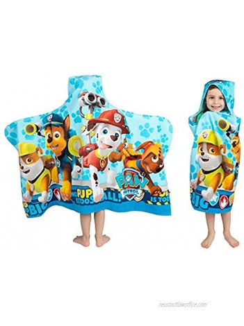 Franco Kids Bath and Beach Soft Cotton Terry Hooded Towel Wrap 24" x 50" Paw Patrol Blue