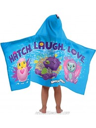 Hatchimals Hatch Laugh Love Super Soft & Absorbent Kids Hooded Bath Pool Beach Towel Fade Resistant Cotton Terry Towel 22.5" Inch x 51" Inch Official Hatchimals Product