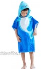 InsHere Hooded Poncho Towel for Kids Organic Cotton Toddler Robes Wrap Large Size 25"x25" Cover up for Shower Beach Swim Super Absorbent & Soft with Cartoon Design Blue Dolphin