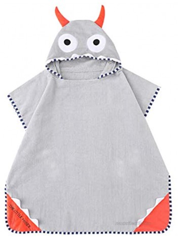 M2C Kids Soft Absorbent Cotton Little Monster Hooded Towel Poncho