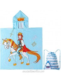 Novforth Kids Bath Towels Hooded Prince Boy Beach Towels for Toddlers Swim Towel for Toddler