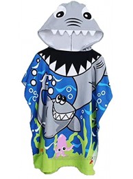 STMAHER Kids Hooded Beach Towel，Swimming Bathrobe 29" 59" Lightweight Bath Towel for Toddler Age 1-6 Years Old Boys and Girls Tiger Shark