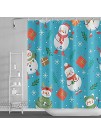 Blue Christmas Snowman Shower Curtain for Kids Bathroom Winter Snowflakes Shower Curtain Snow Waterproof Polyester Fabric Bathroom Curtain with 12 Hooks 72"x 72"