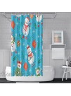 Blue Christmas Snowman Shower Curtain for Kids Bathroom Winter Snowflakes Shower Curtain Snow Waterproof Polyester Fabric Bathroom Curtain with 12 Hooks 72"x 72"