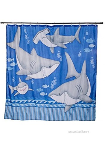 Borders Unlimited Fish 'N Sharks Under The Water Shower Curtains Multi